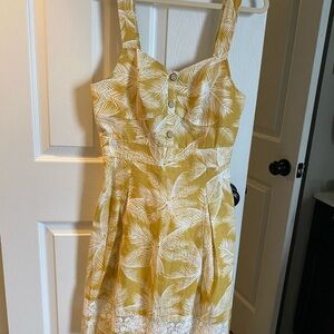 Tropical linen look dress